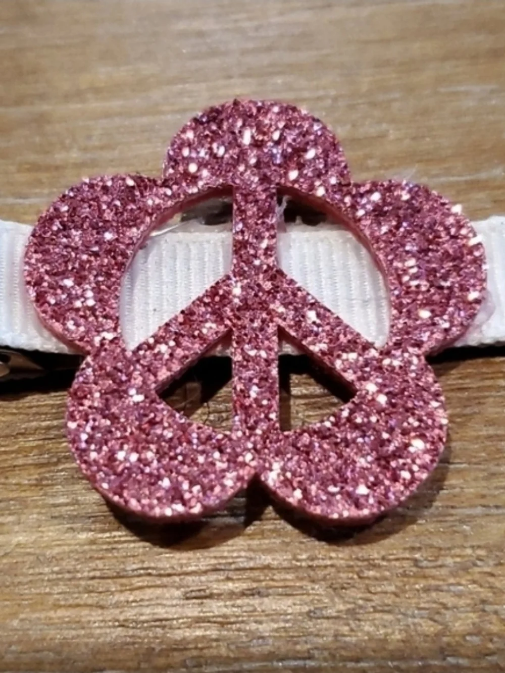 Shimmy Shimmy Inc Glitter Peace Sign Hair Clips Set of 6 Girls NWT